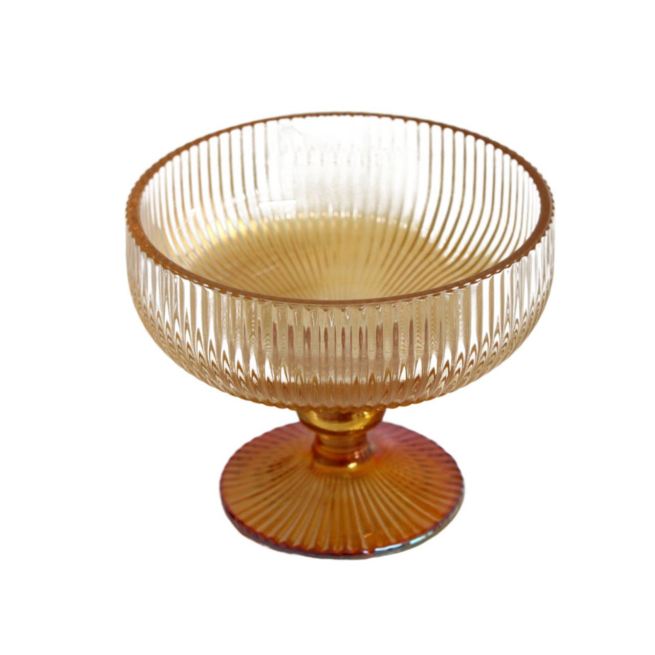 Glass Bowl Box of 6 - Two Tone Gold Line Pattern - Future Decor