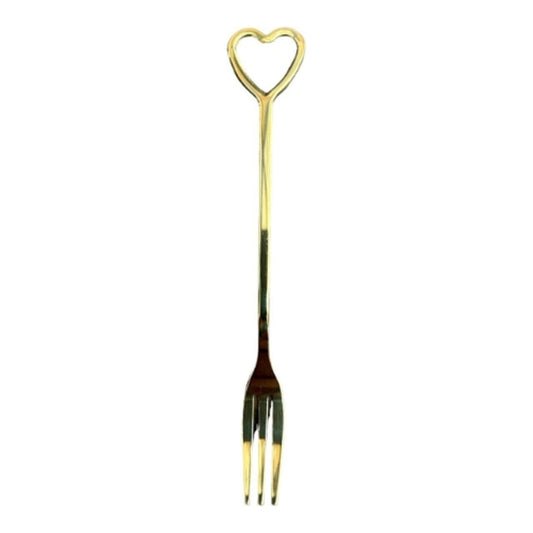 Gold Cake Fork Pack Of 6 - Heart - Future Decor