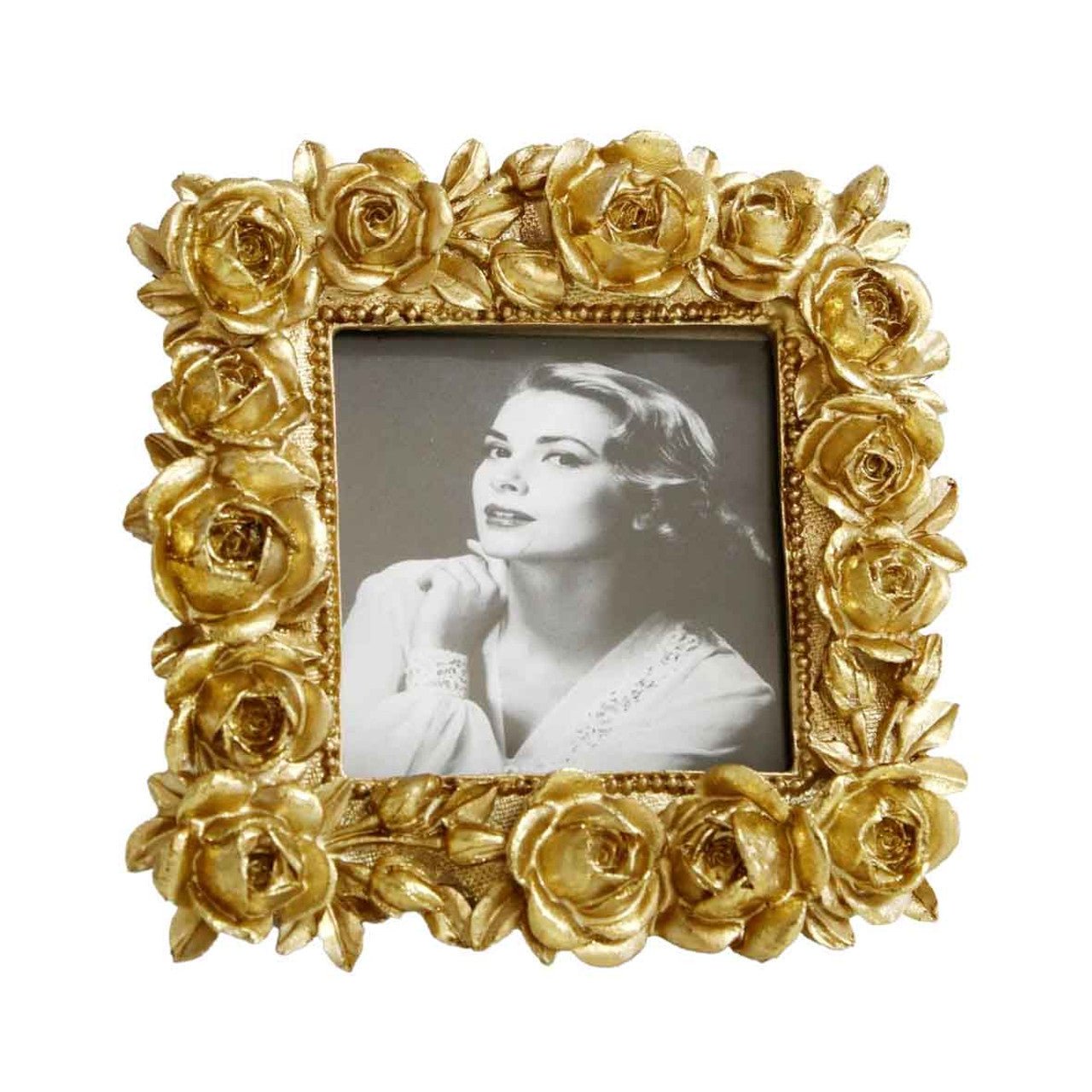 Gold Square Roses Photoframe - Future Decor