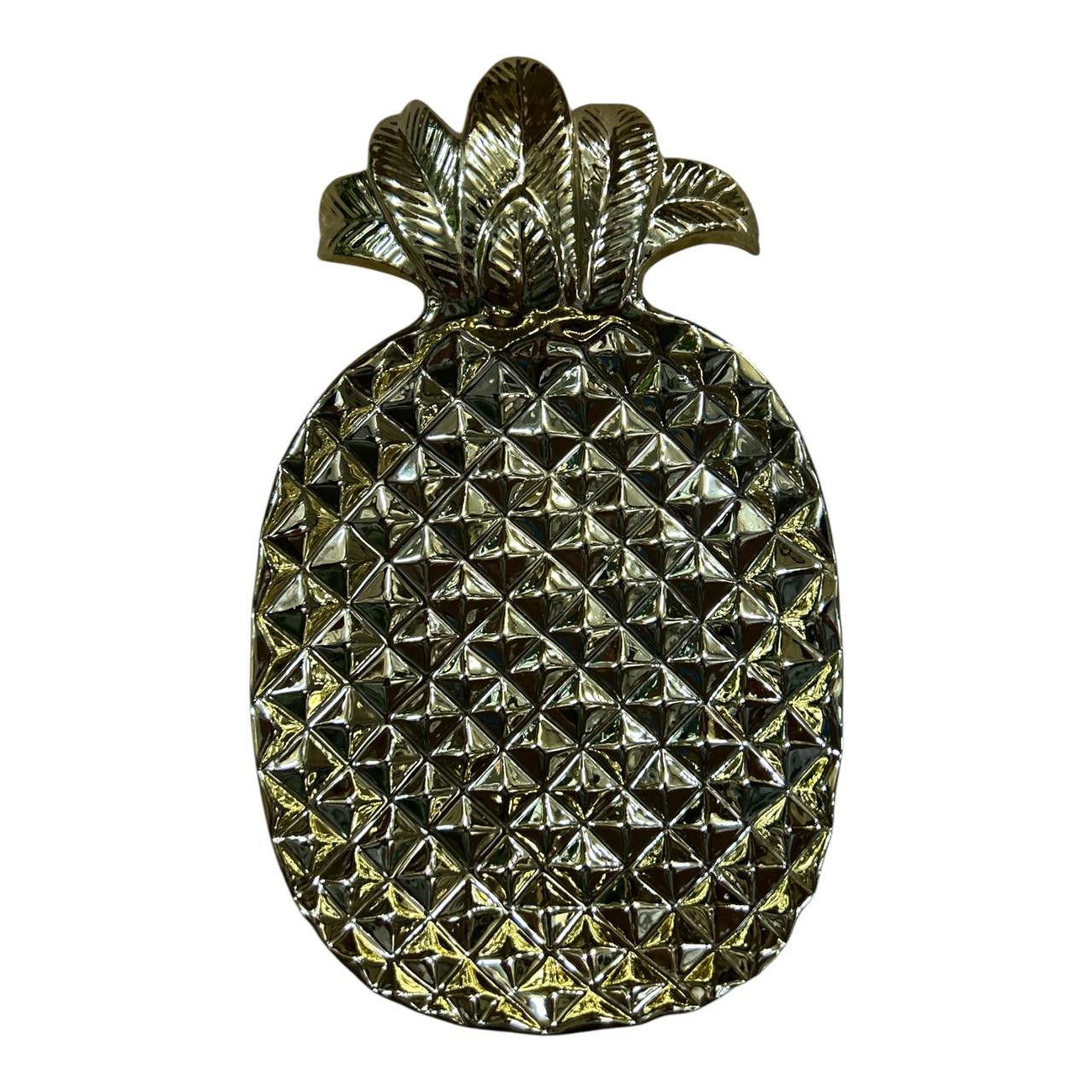 Golden Green Pineapple Plate 25cm - Future Decor