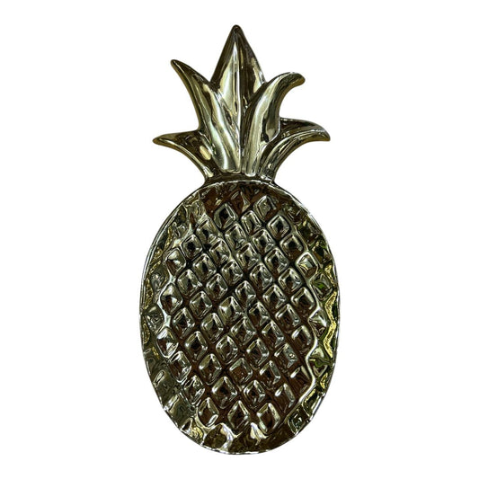 Golden Green Pineapple Plate 30cm - Future Decor