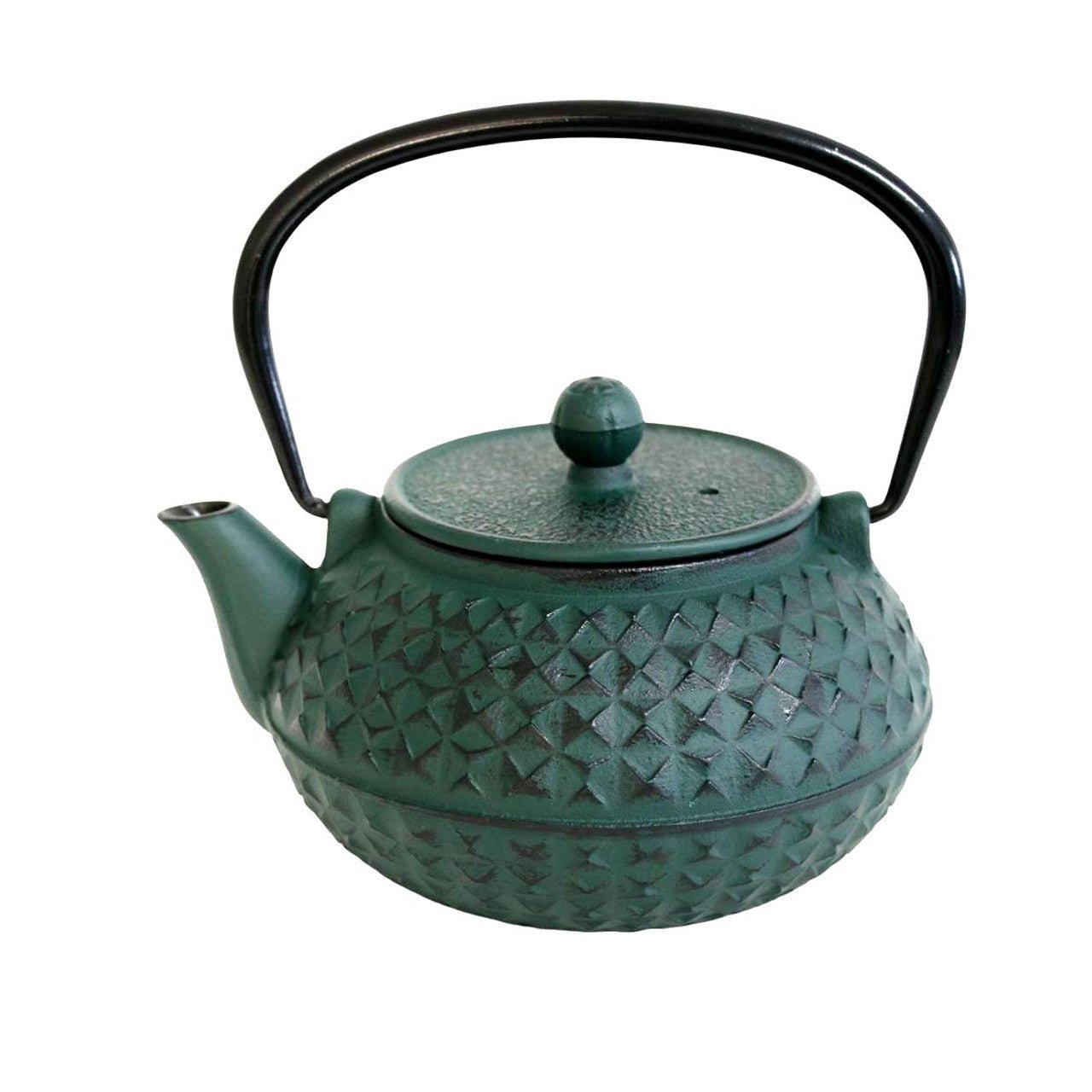 Iron Teapot - Green Crossed Pattern 1000ml - Future Decor