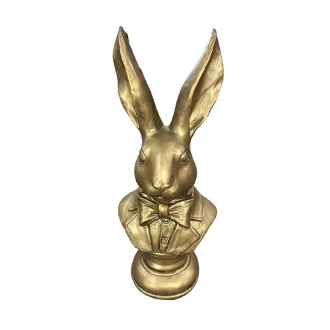 Large Gold Tuxed Bunny Head Statue - Future Decor