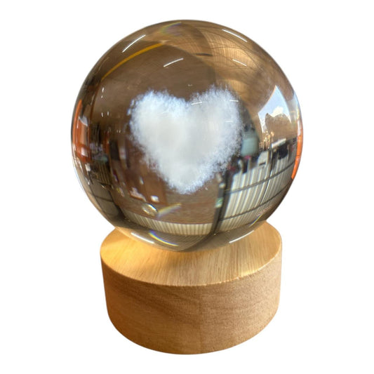 Large Light Up Glass Ball - Heart - Future Decor