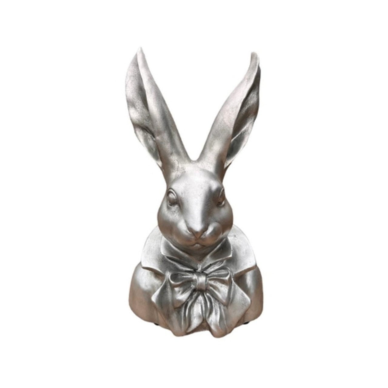 Large Silver Gentleman Bunny Bust - Future Decor