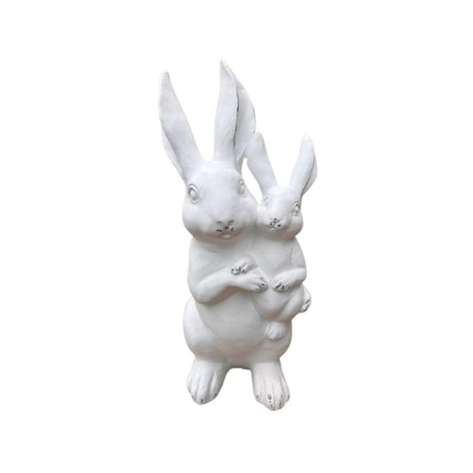 Large White Bunny With Kid On Lap - Future Decor