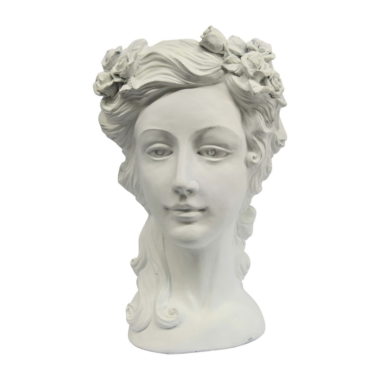 Large White Polyresin Female Bust Planter - Future Decor