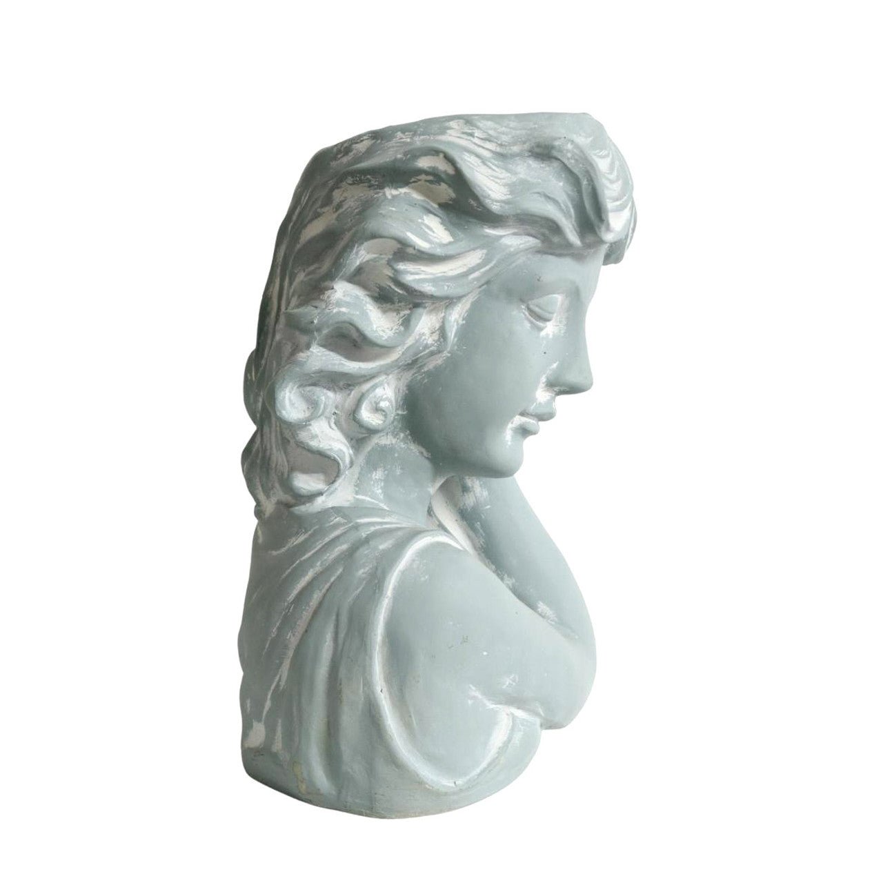 Light Grey Girl With Waving Hair Planter - Future Decor