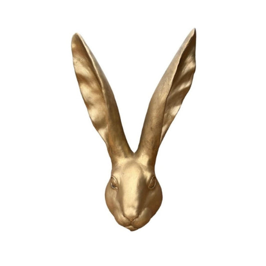 Medium Gold Long Ear Bunny Head - Future Decor