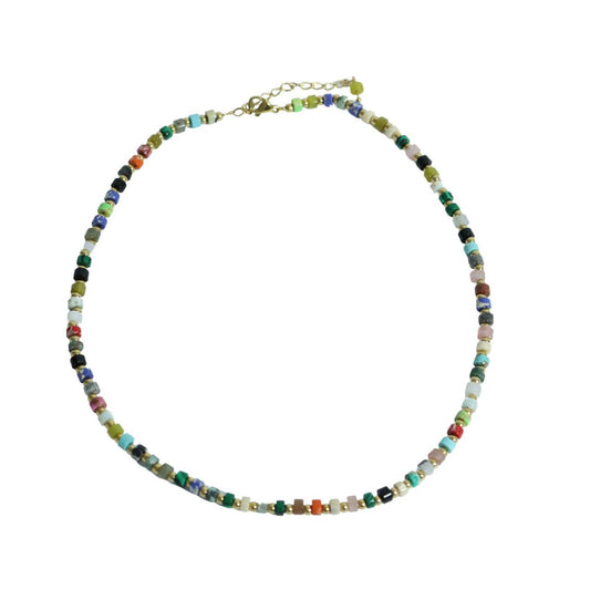 Necklace - Assorted Colourful Round Disk Beads - Future Decor