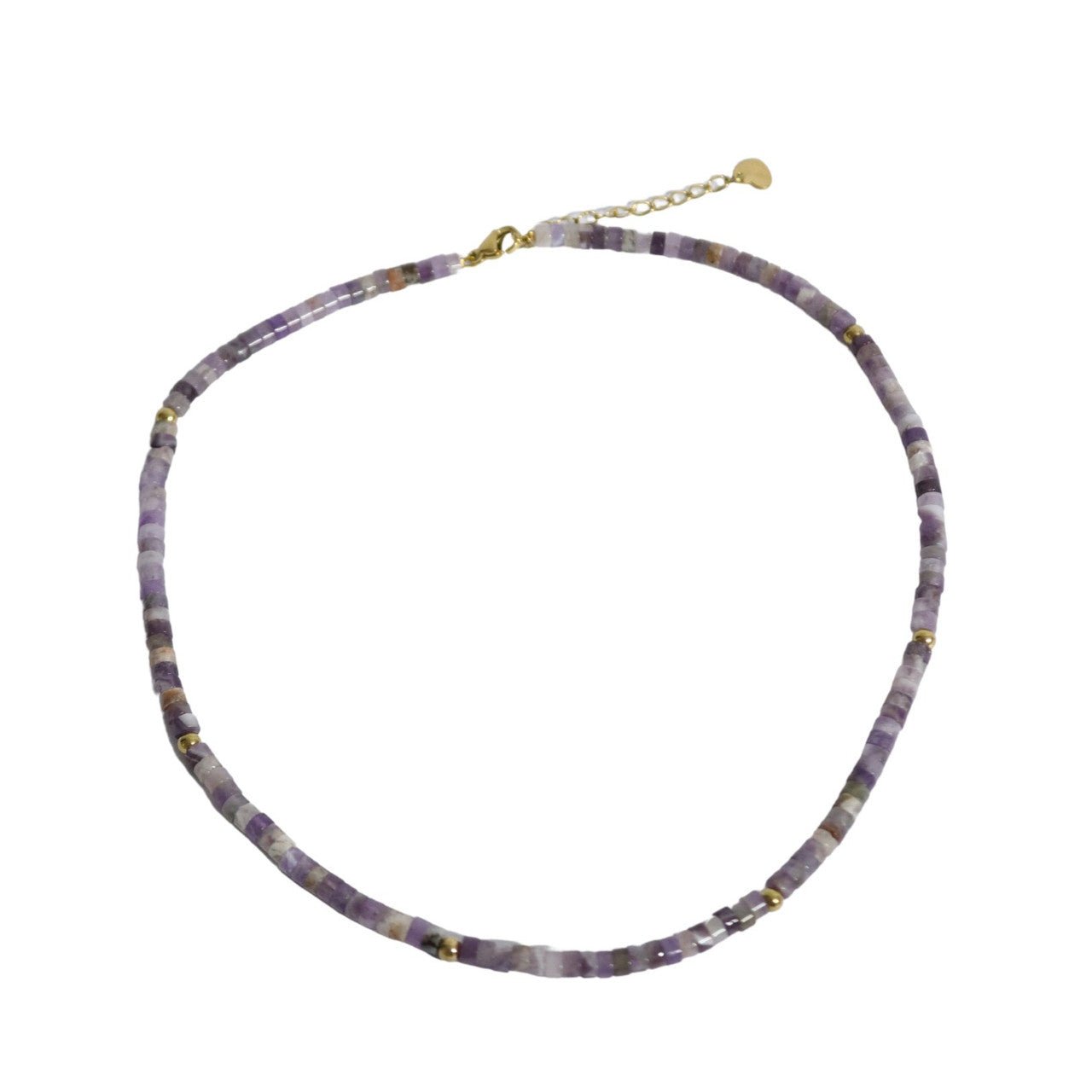 Necklace - Shades of Purple And Gold Beads - Future Decor