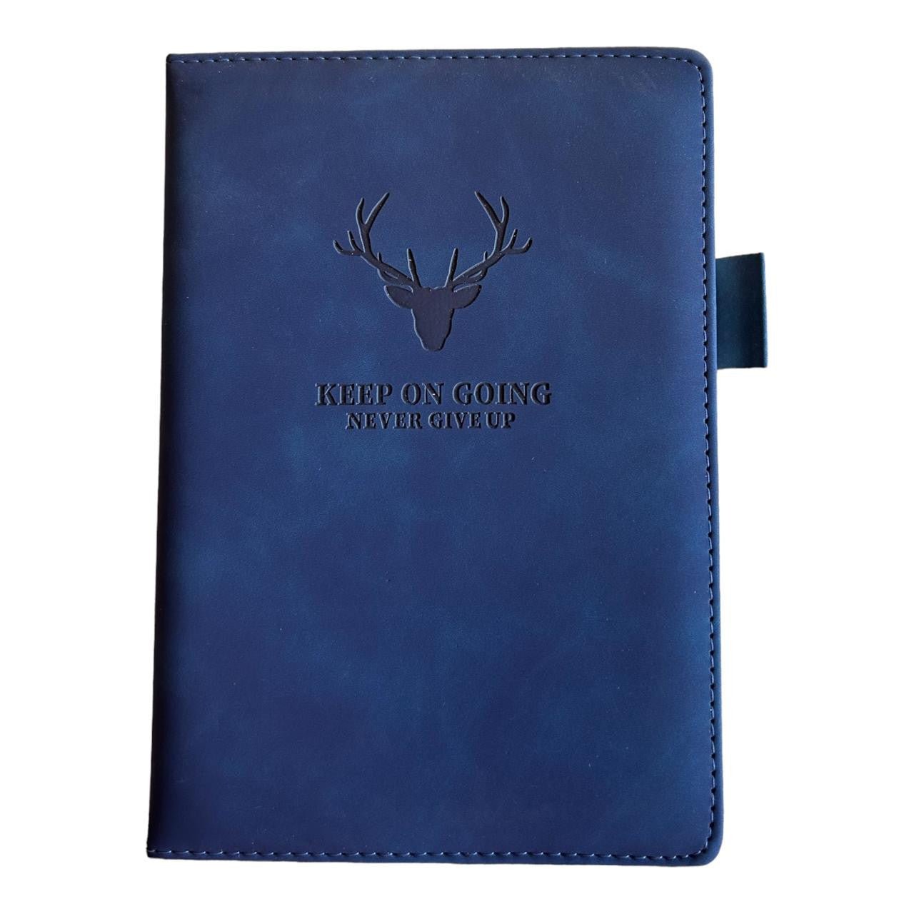 Notebook A5 Faux Leather - Deep Blue, Deer Head - Future Decor