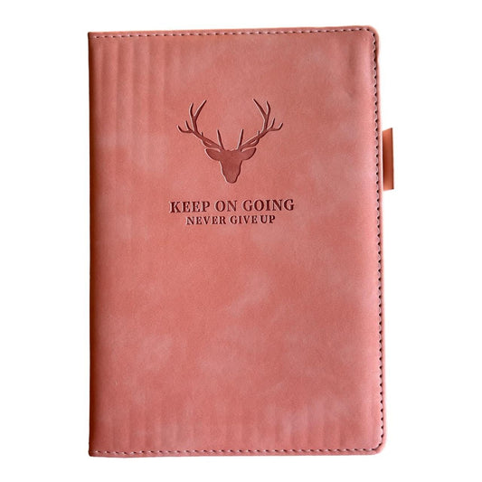 Notebook A5 Faux Leather - Pink, Deer Head - Future Decor