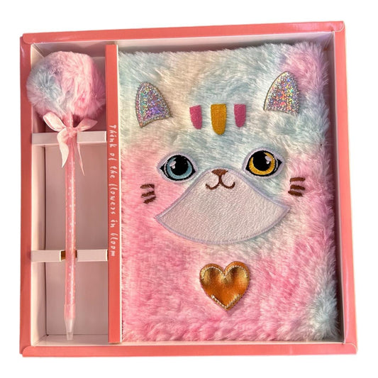 Notebook Gift Set - Pastel Rainbow Fluffy Cat - Future Decor