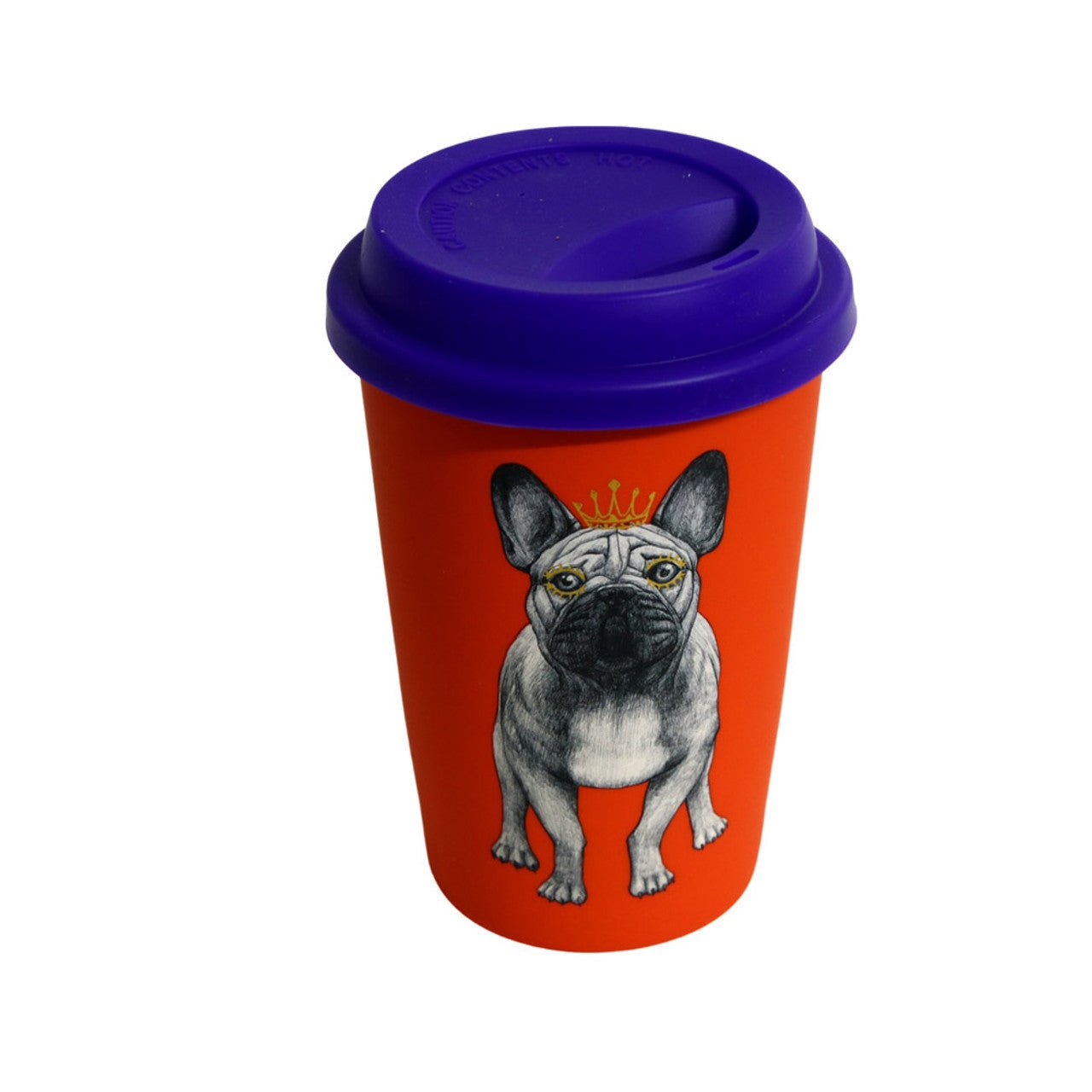 Orange Ceramic Travel Mug - Frenchie - Future Decor