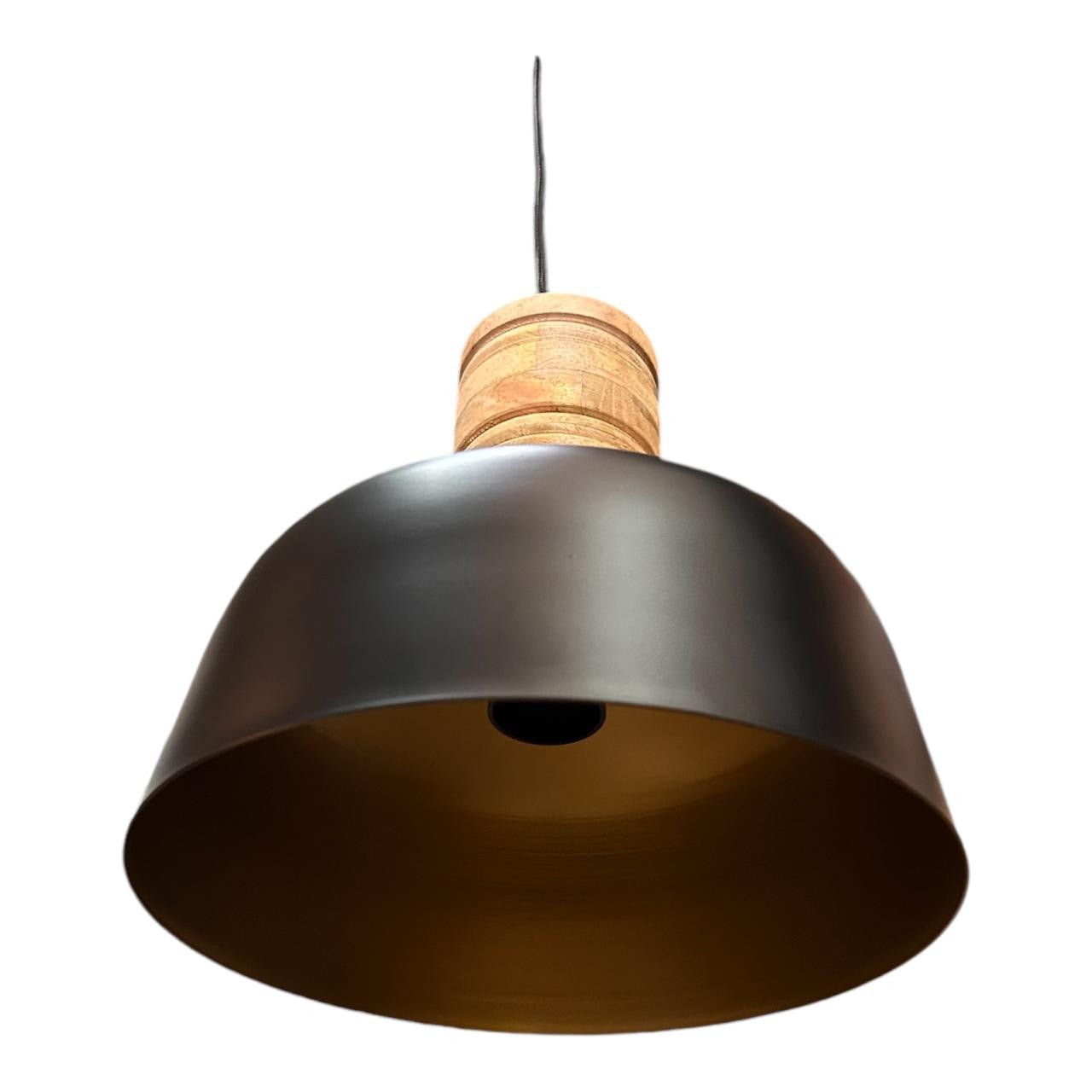 Pendant Lamp - Black, Gold And Wood - Future Decor