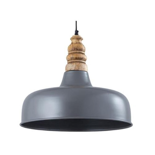 Pendant Lamp - Grey And Wood Bowl - Future Decor