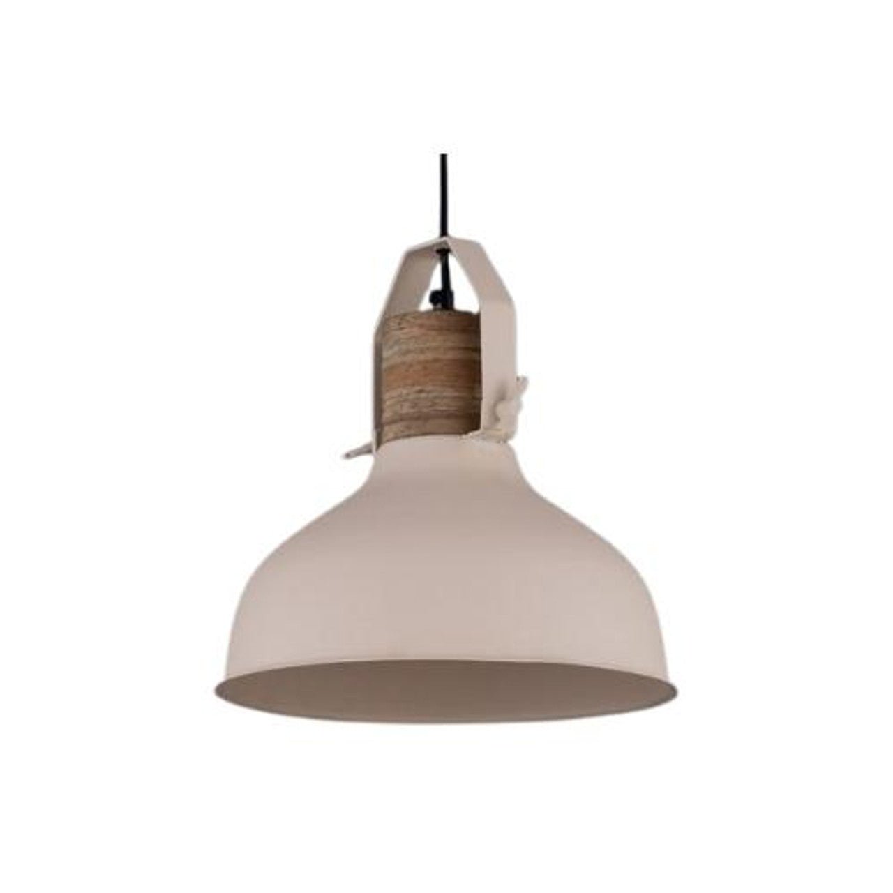 Pendant Lamp - Matt Cream and Wood - Future Decor