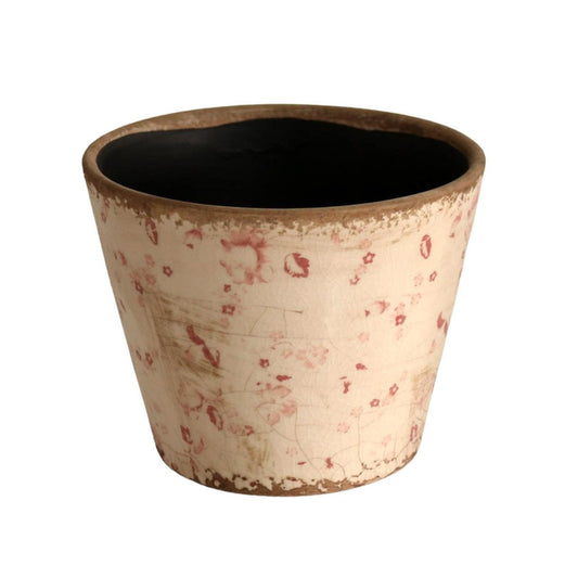 Pink Pot Planter - Red Flowers - Future Decor