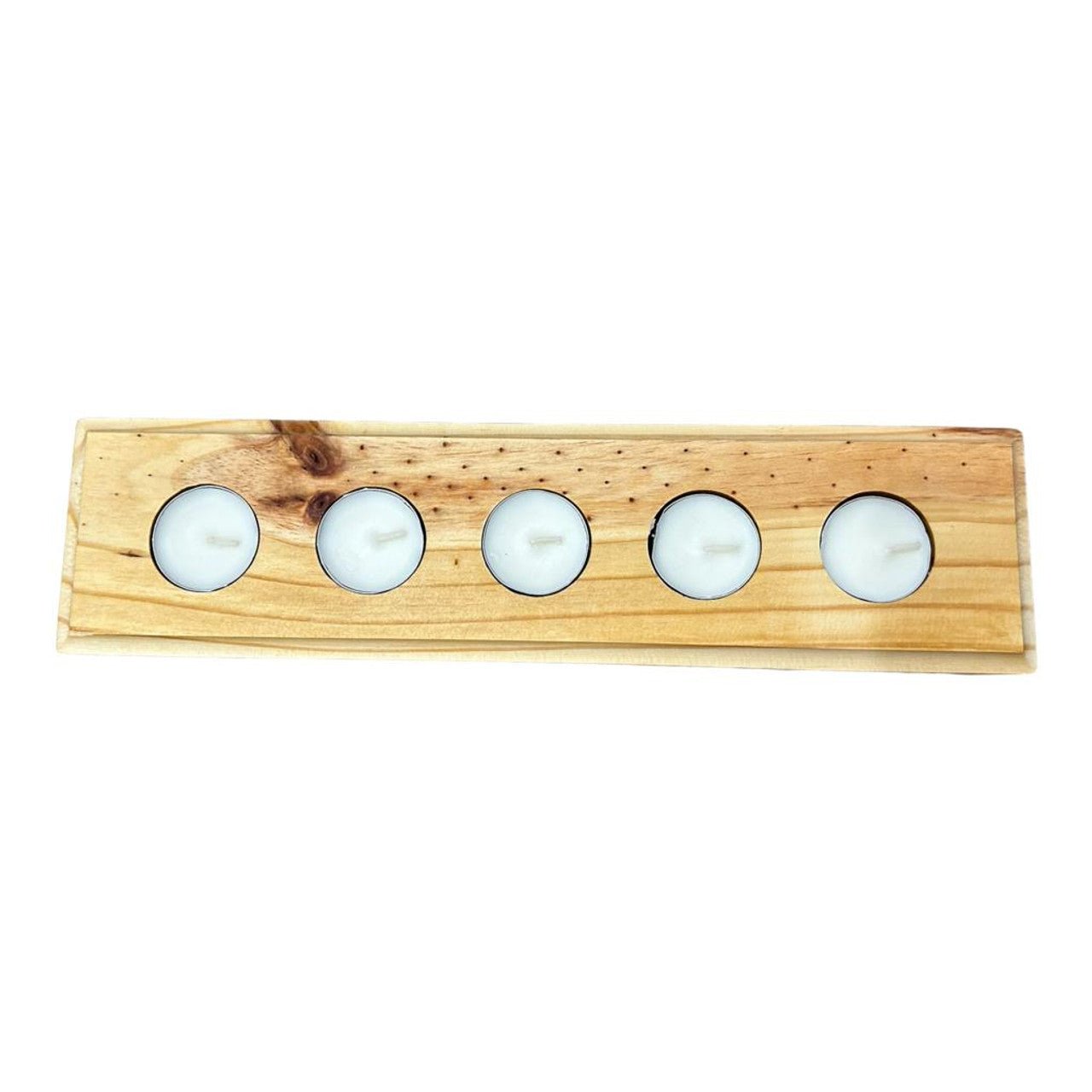 Plain Wooden 5 Tealight Candle Holder - Future Decor