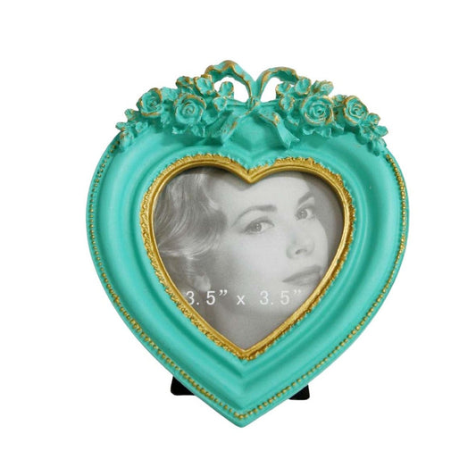 Seagreen Heart Rose Bow Photoframe - Future Decor