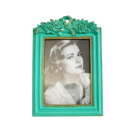 Seagreen Rectangle Rose Bow Photoframe - Future Decor