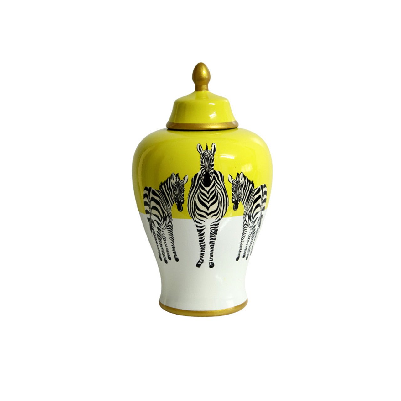 Small Ceramic Ginger Jar - Zebras - Future Decor