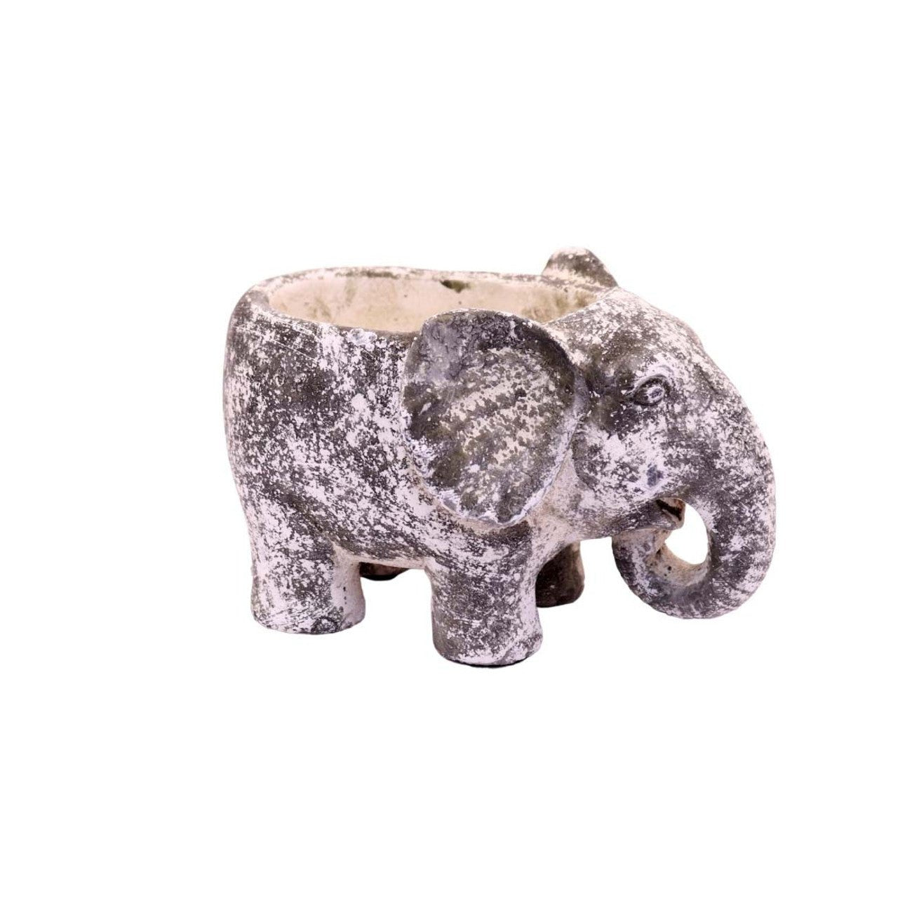 Small Grey Ceramic Elephant Planter - Future Decor