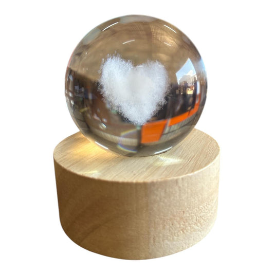 Small Light Up Glass Ball - Heart - Future Decor