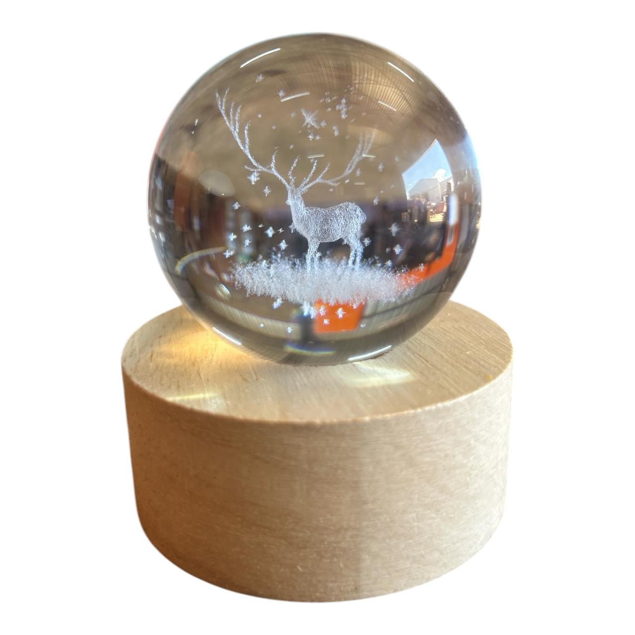 Small Light Up Glass Ball - Stag - Future Decor