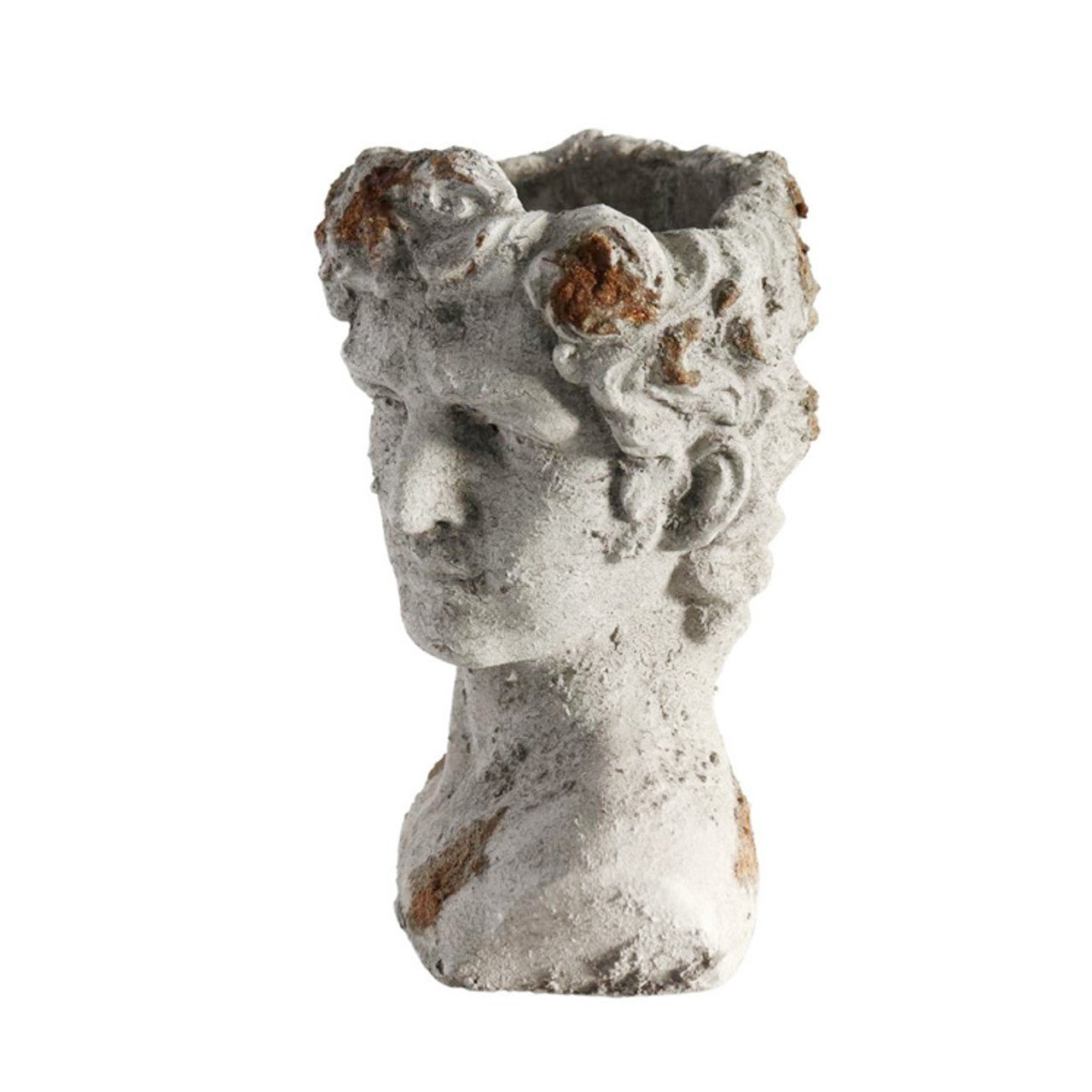 Small Rough Ceramic Grey Male Bust - Future Decor