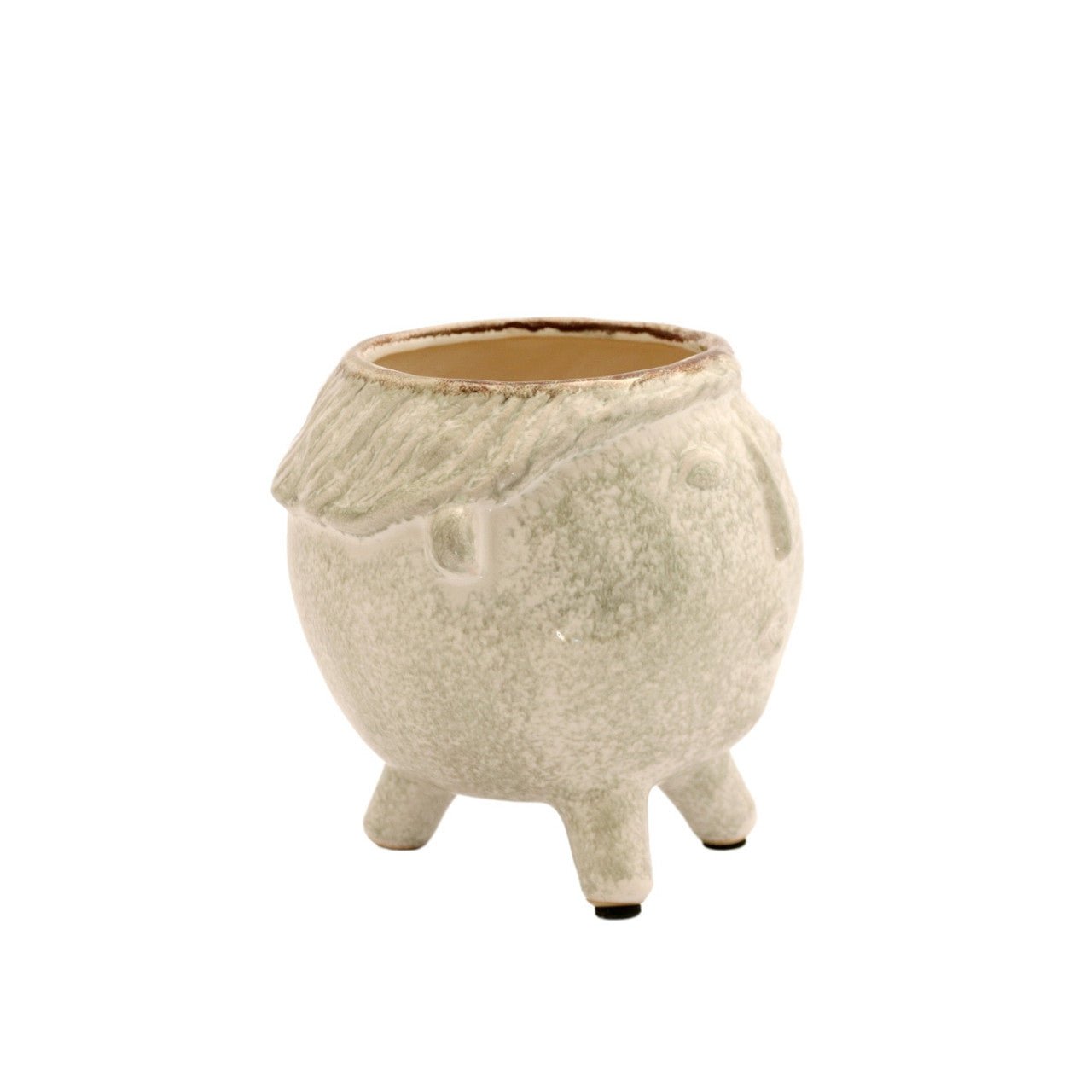 Small White Ceramic Face Planter - Future Decor