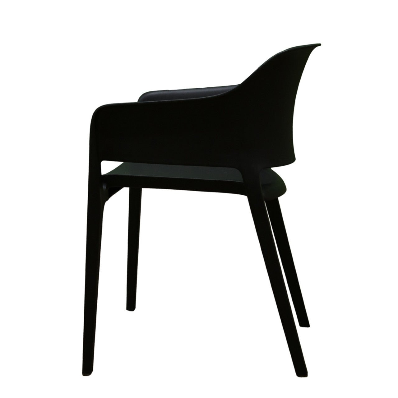 Solid Stackable Black Chair - Future Decor