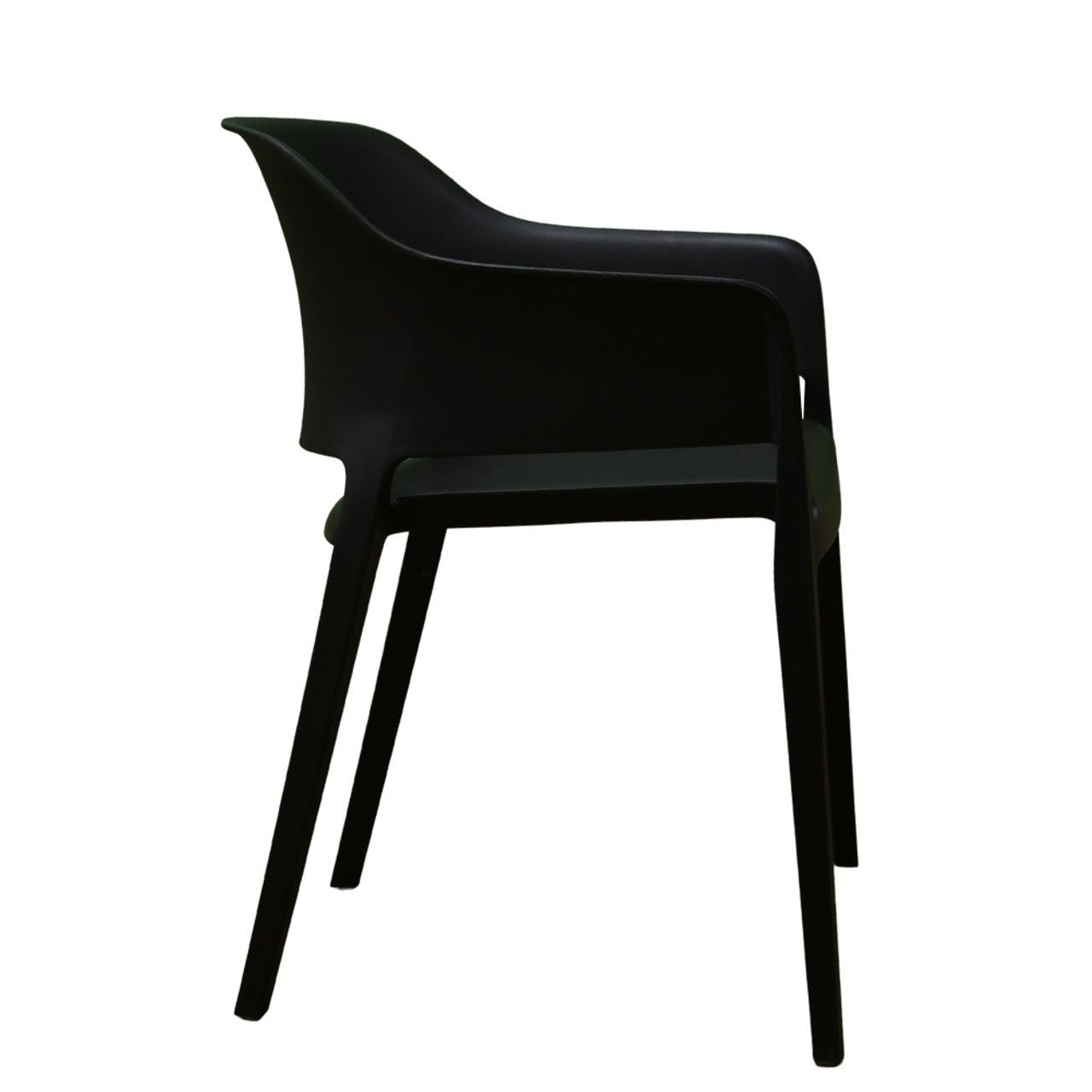 Solid Stackable Black Chair - Future Decor