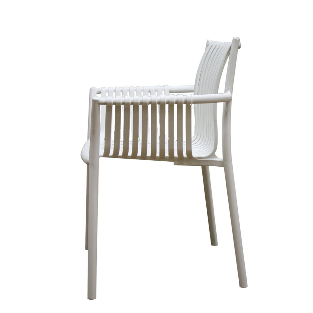 Stackable White Weaved Seat Chair - Future Decor