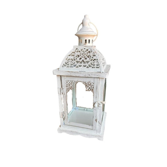 Storm Lantern - White Wooden Look - Future Decor