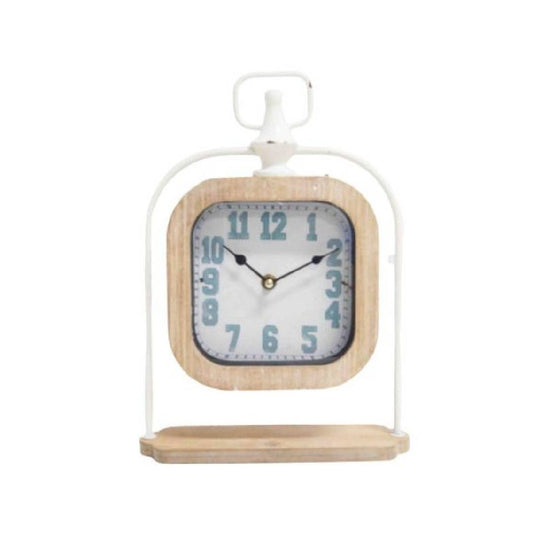 Table Clock - Wood Finish Black Numbers - Future Decor