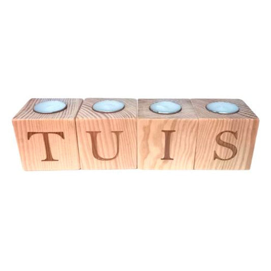 Tuis Engraved Wooden Tealight Candle Holder Set - Future Decor