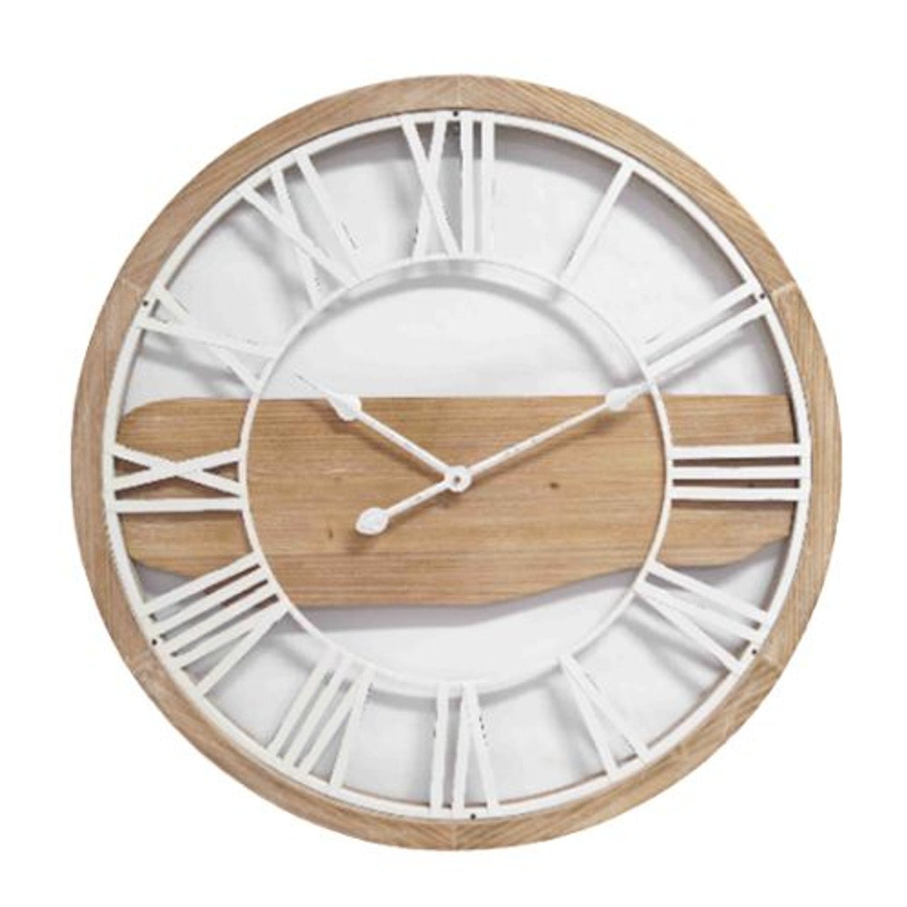 Wall Clock - Wood And Roman Numbers - Future Decor