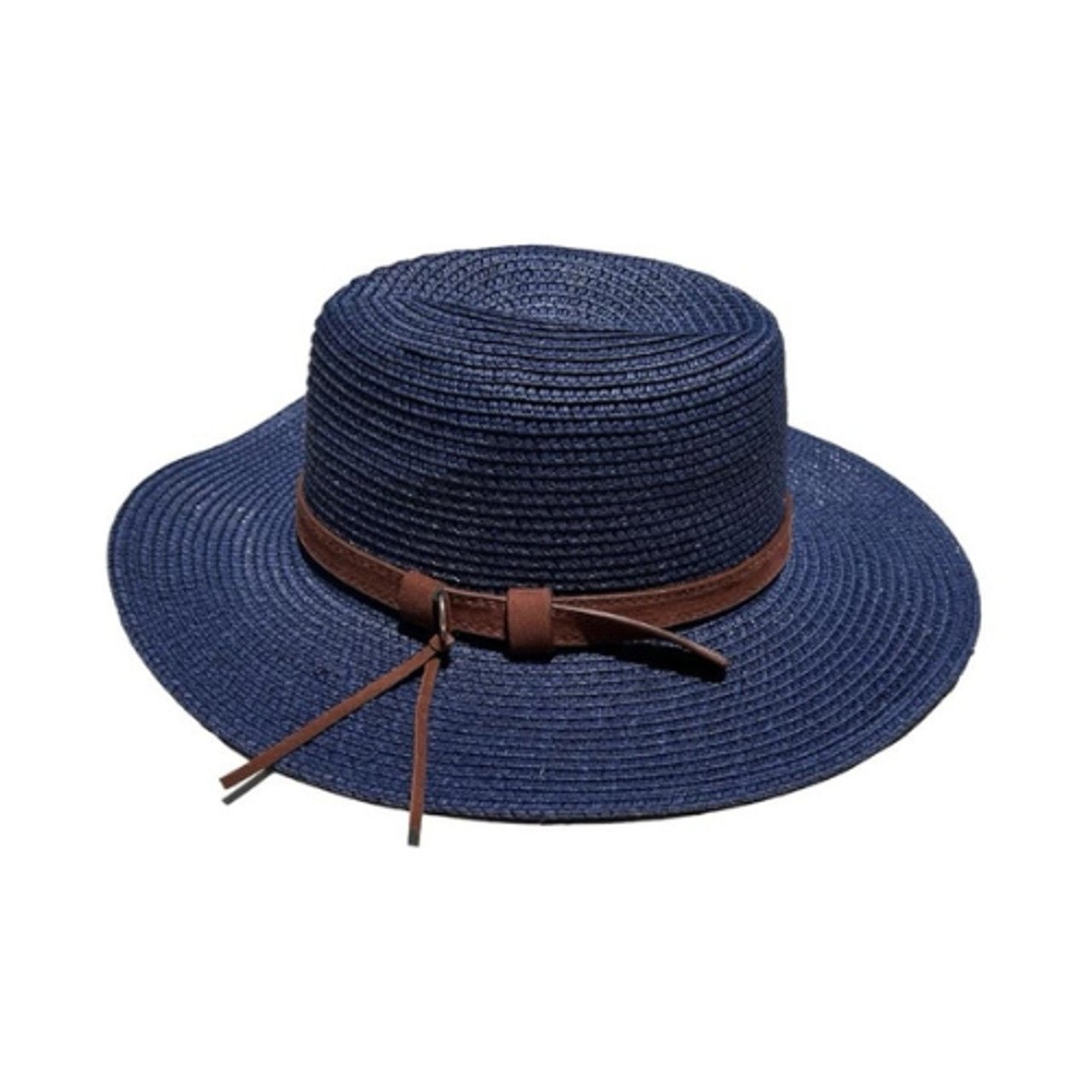 Weaved Hat - Blue, Brown Belt - Future Decor