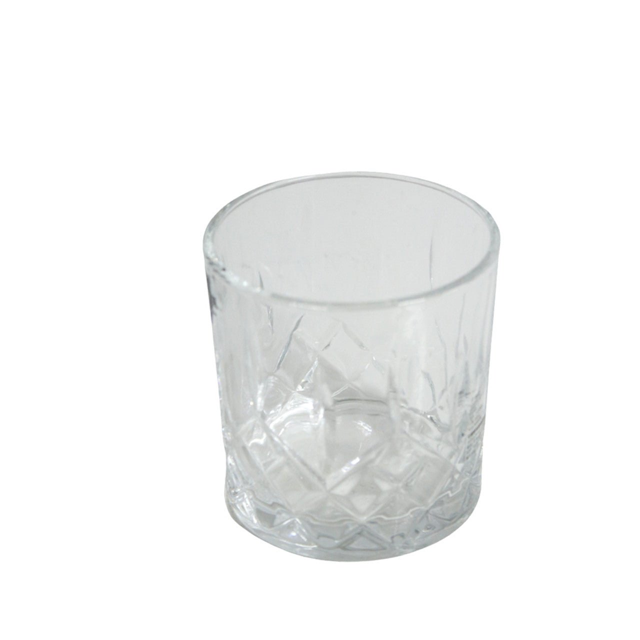 Whiskey Tumbler Set of 6 - Clear Diamond Pattern - Future Decor