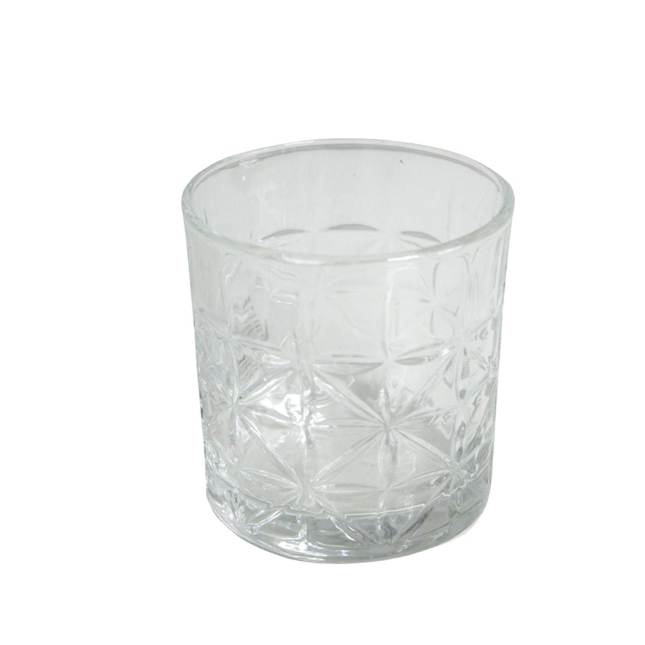 Whiskey Tumbler Set of 6 - Clear Triangle Pattern - Future Decor