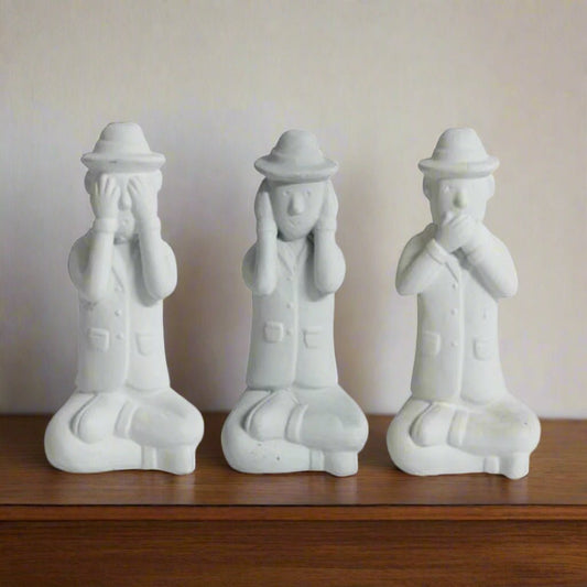 White Resin See, Hear And Speak No Evil Males Set - Future Decor