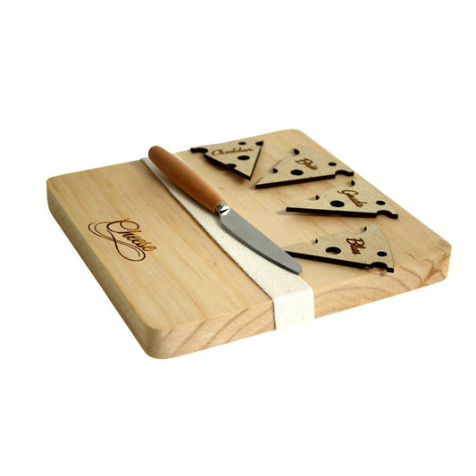 Wooden Cheese Board with 4 Cheese Pegs - Future Decor